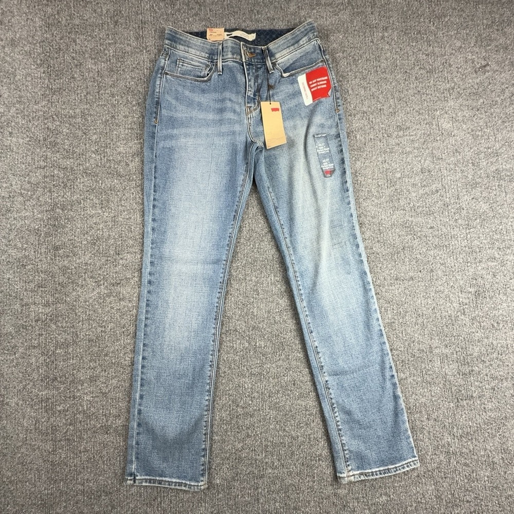 Levis 525 Perfect Waist Jeans Womens 4S Light Wash Blue Mid Rise Straight Denim